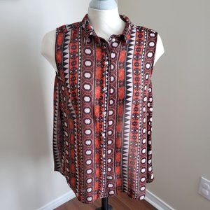 H&M Sleeveless Button Down Shirt Size 12